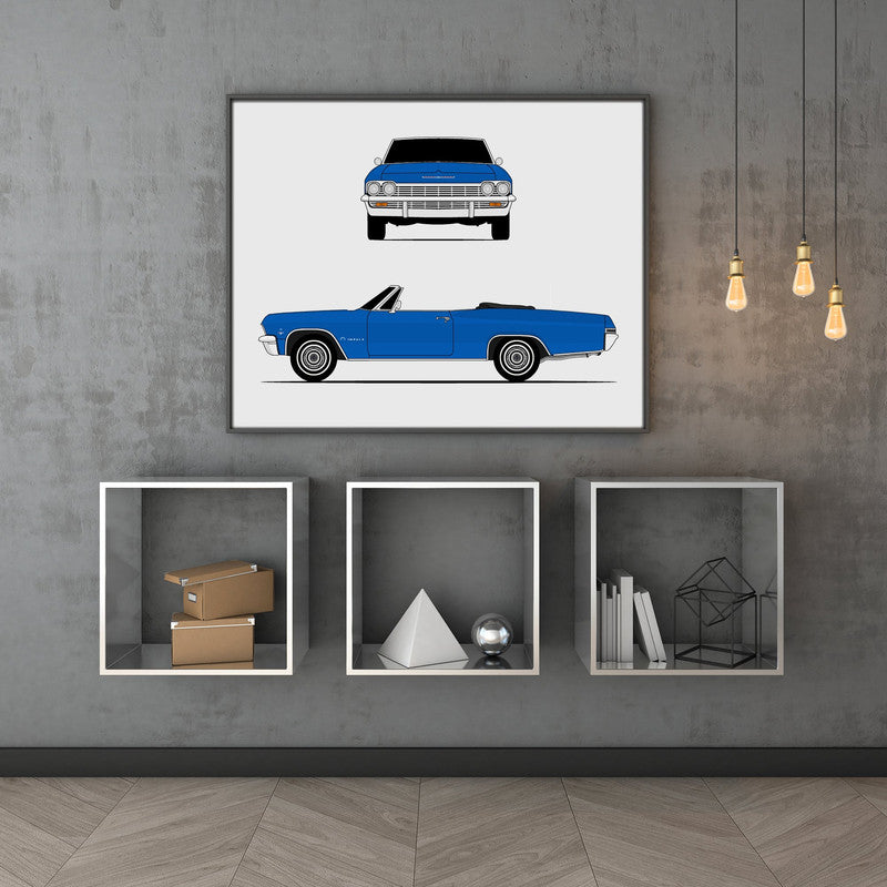 Chevy Impala Convertible (1965) (Front and Side) Poster