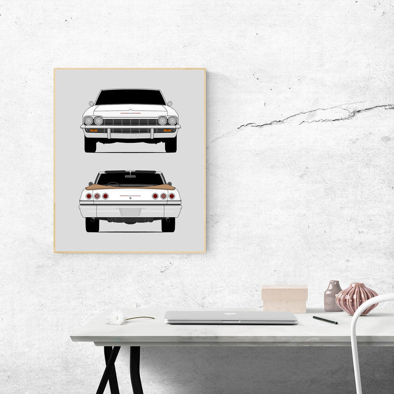 Chevy Impala Convertible (1965) (Front and Rear) Poster
