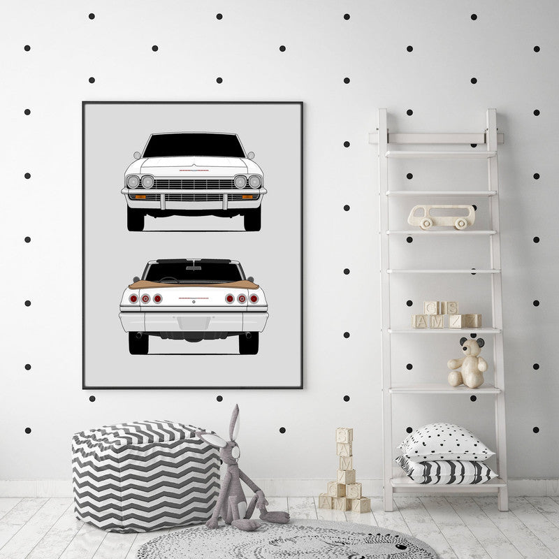 Chevy Impala Convertible (1965) (Front and Rear) Poster