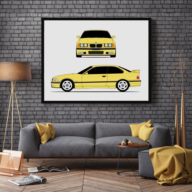 BMW M3 (1995-1999) (Front and Side) E36 Poster