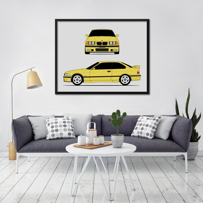 BMW M3 (1995-1999) (Front and Side) E36 Poster