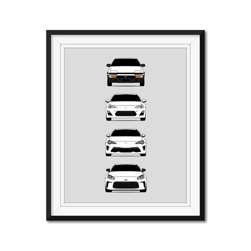 Customizable Version: Toyota (Scion) FR-S AE86 GT86 GR86 FT86 Generations