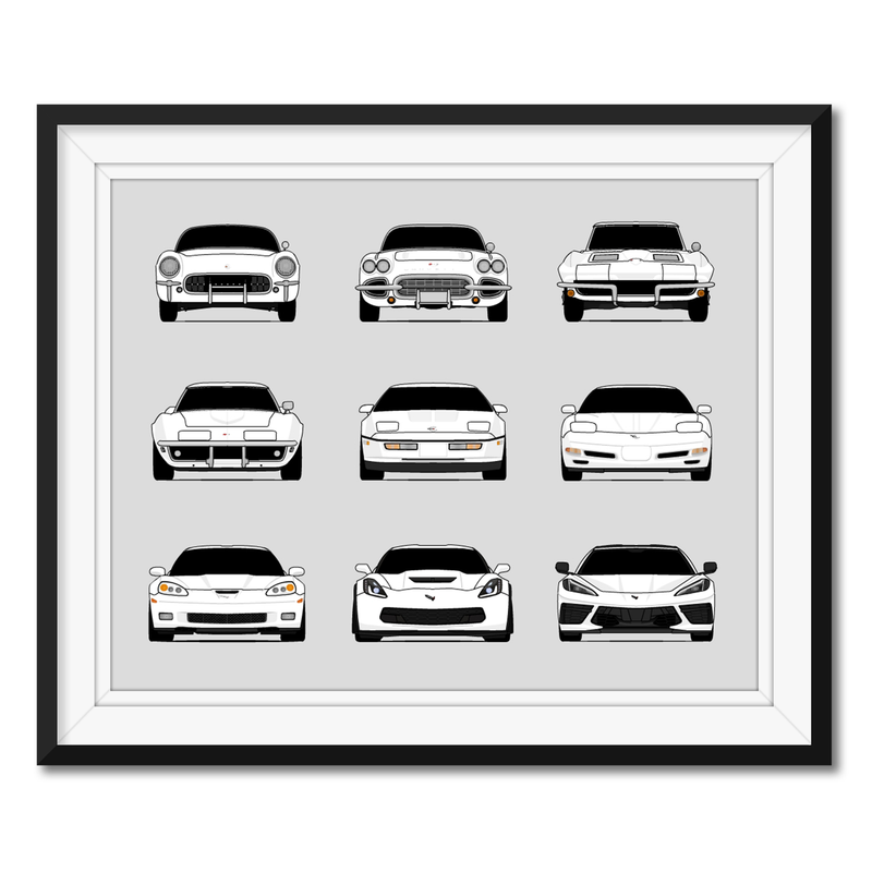 Customizable Version: Chevy Corvette Generations (Landscape)