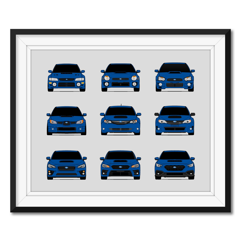 Subaru WRX Impreza Generations (Landscape)