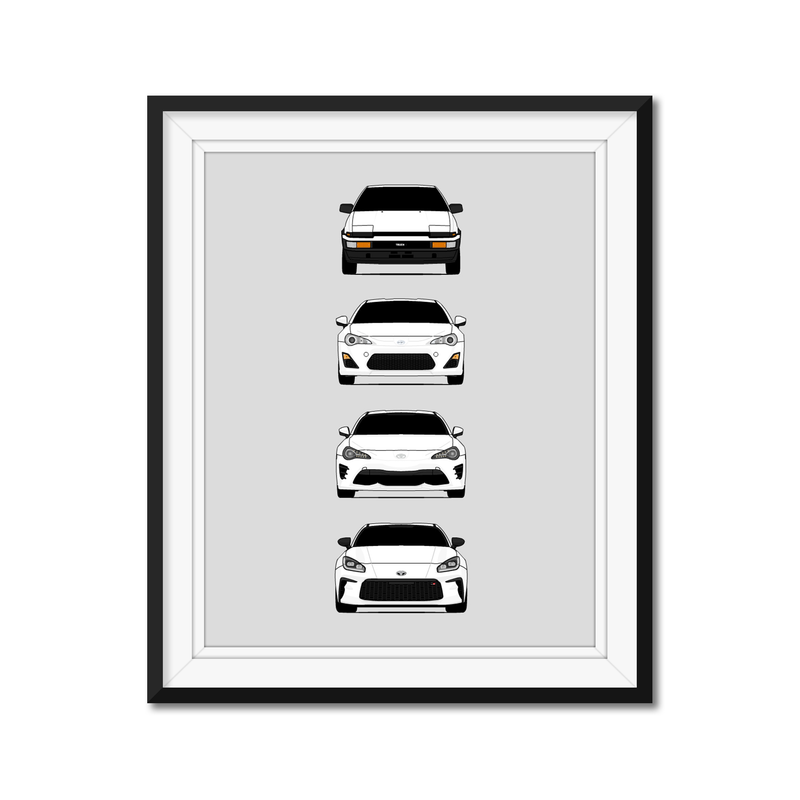 Toyota (Scion) FR-S AE86 GT86 GR86 FT86 Generations