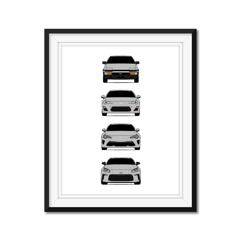 Toyota (Scion) FR-S AE86 GT86 GR86 FT86 Generations