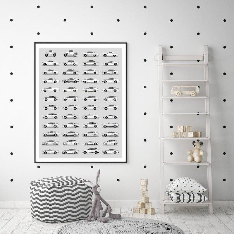 Ford Best Generations History and Evolution Poster (Side Profile)