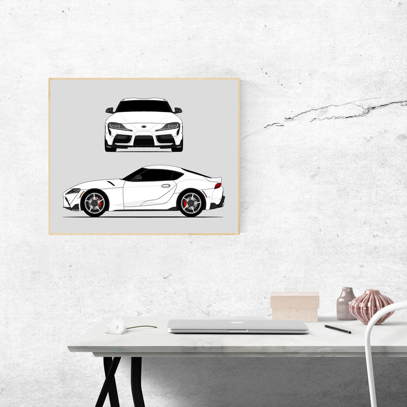 Toyota Supra (2020-Present) A90 J29/DB MK5 (Front and Side) Poster