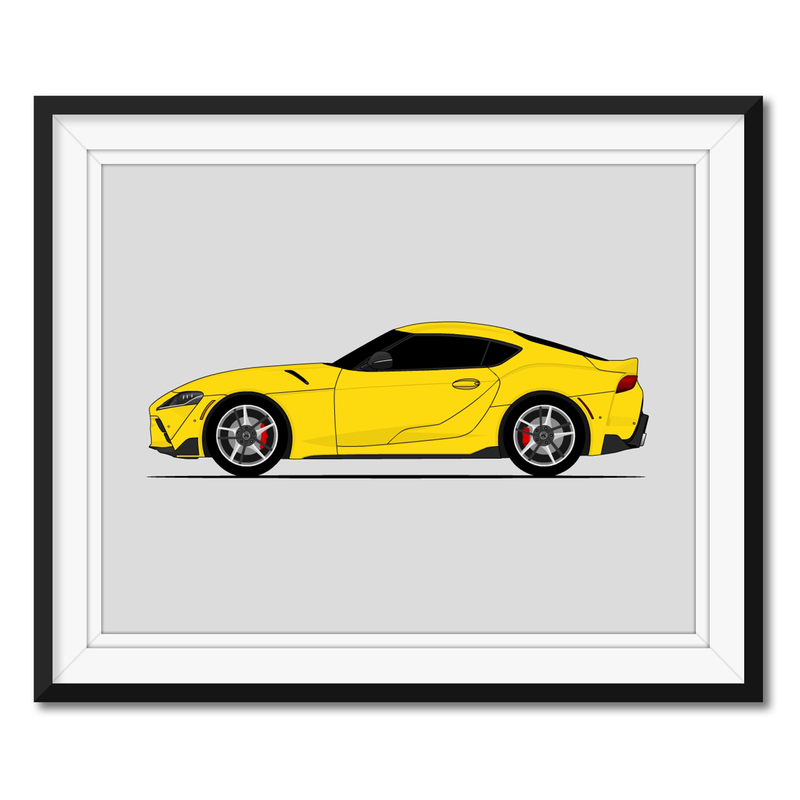 Toyota Supra (2020-Present) A90 J29/DB MK5 (Side Profile) Poster