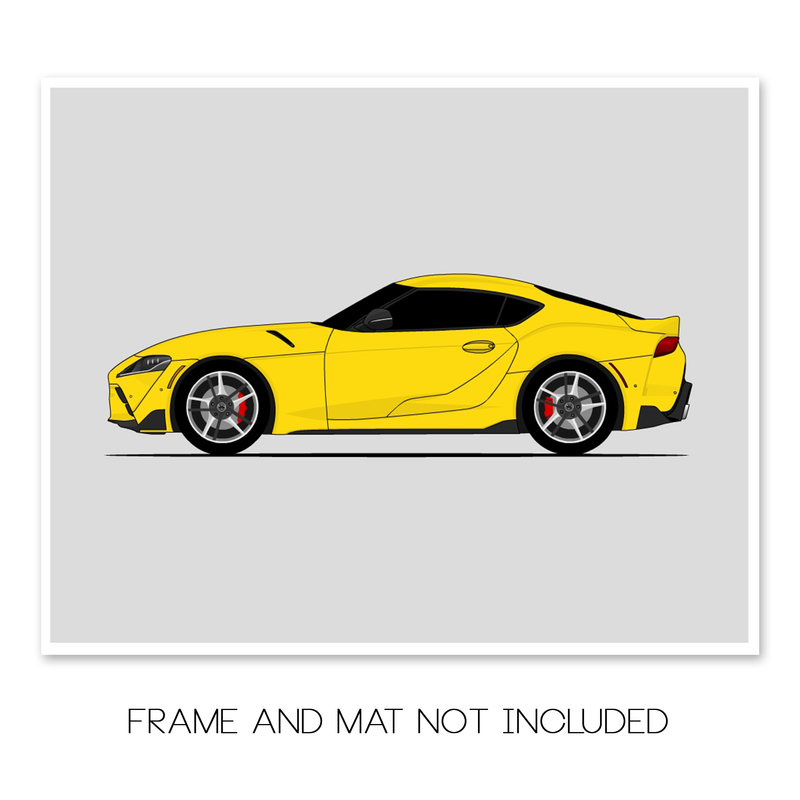 Toyota Supra (2020-Present) A90 J29/DB MK5 (Side Profile) Poster