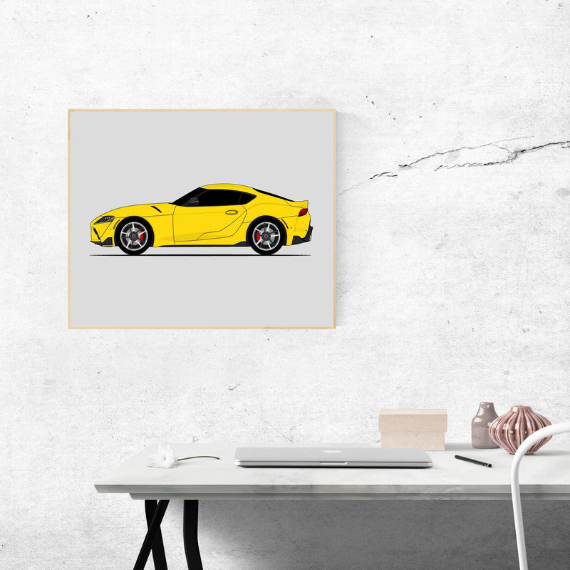 Toyota Supra (2020-Present) A90 J29/DB MK5 (Side Profile) Poster