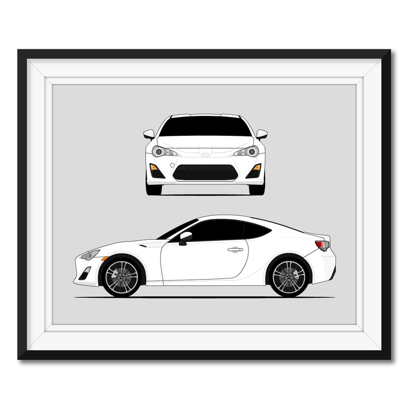Toyota (Scion) FRS (2012-2016) (Front and Side) Gen 1 Poster