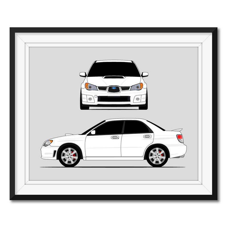 Subaru WRX G2 Hawkeye (2005-2007) (Front and Side) Poster