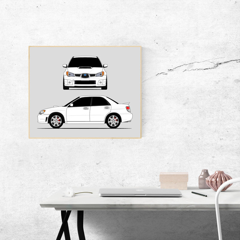 Subaru WRX G2 Hawkeye (2005-2007) (Front and Side) Poster