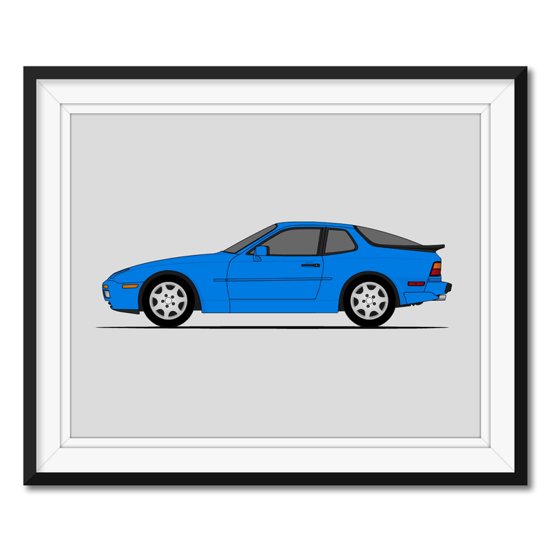 Porsche 944 S2 (1989-1991) (Side Profile) Poster
