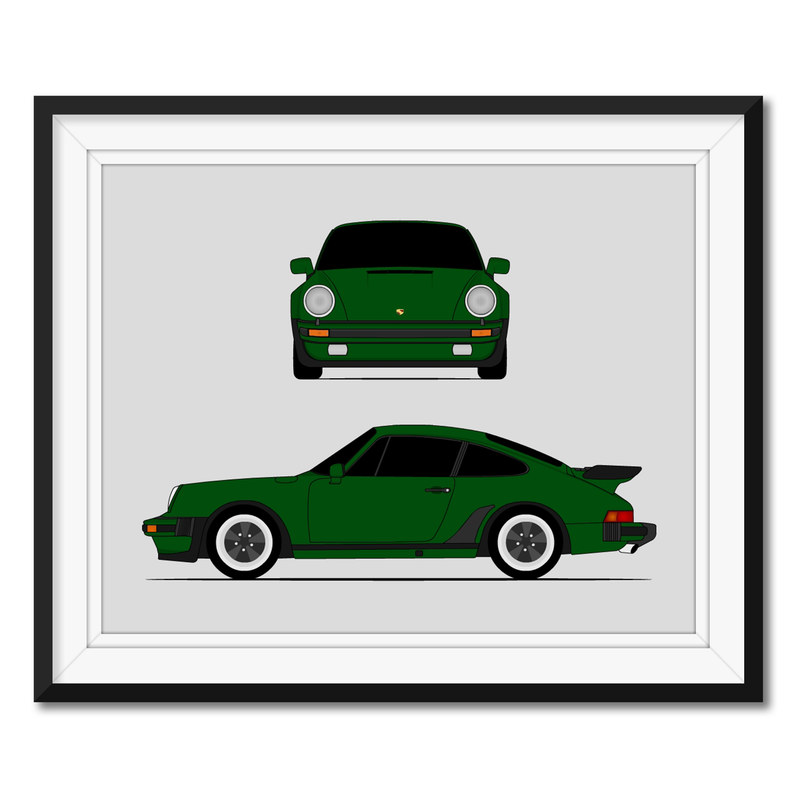 Porsche 911 Turbo (1975-1984) 930 (Front and Side) Poster