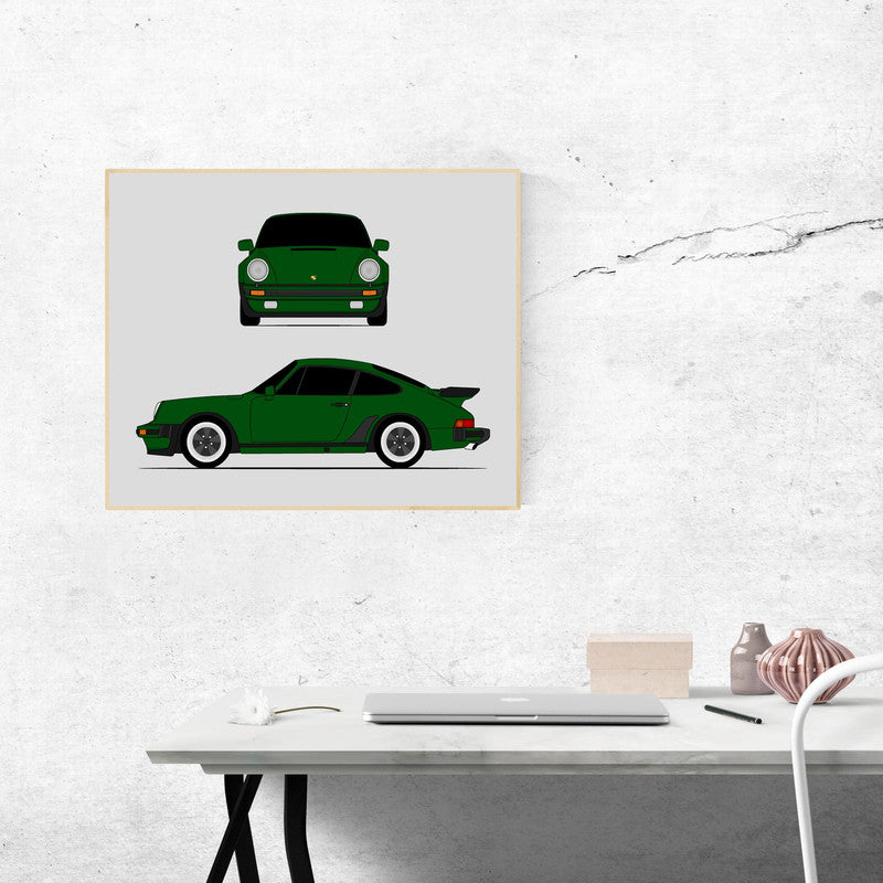 Porsche 911 Turbo (1975-1984) 930 (Front and Side) Poster