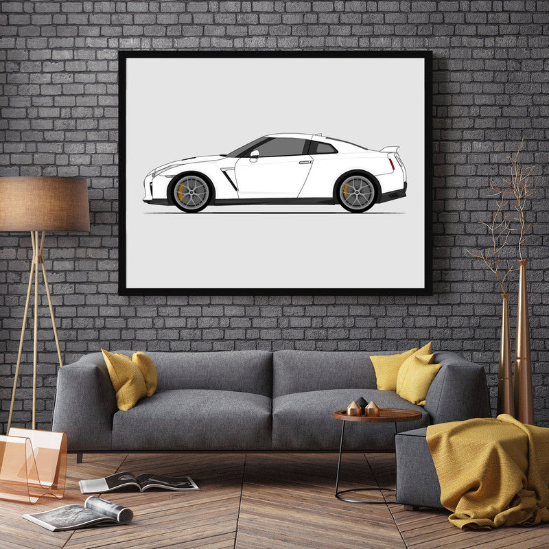 Nissan GT-R R35 (2017-2022) (Skyline) (Side Profile) Poster