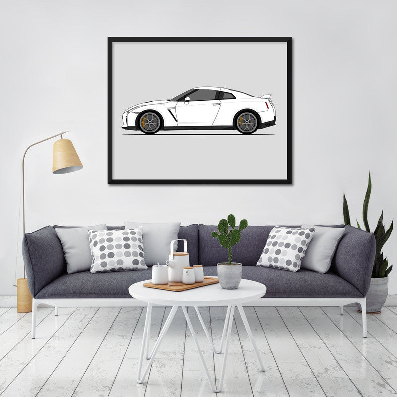 Nissan GT-R R35 (2017-2022) (Skyline) (Side Profile) Poster