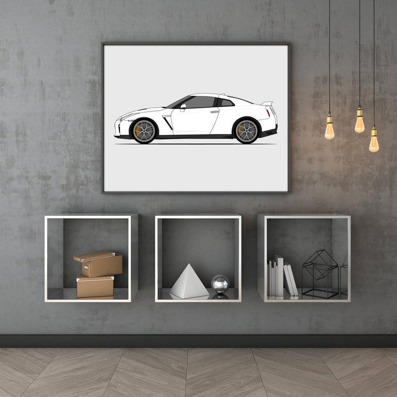 Nissan GT-R R35 (2017-2022) (Skyline) (Side Profile) Poster