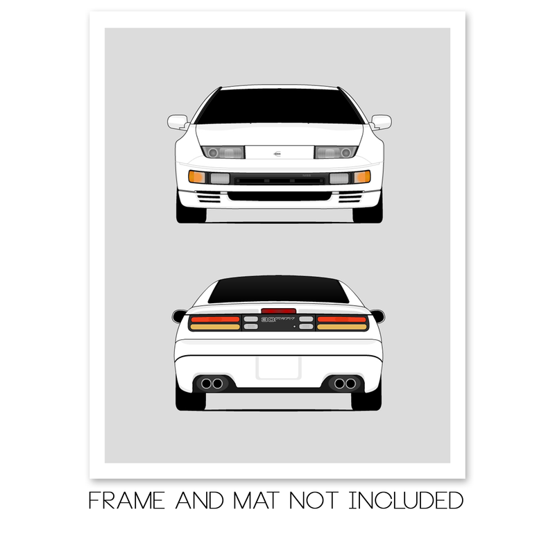 Nissan 300ZX Z32 (1989-2000) (Front and Rear) Poster