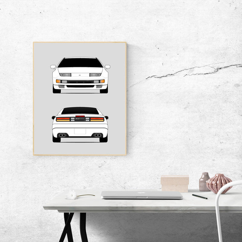 Nissan 300ZX Z32 (1989-2000) (Front and Rear) Poster
