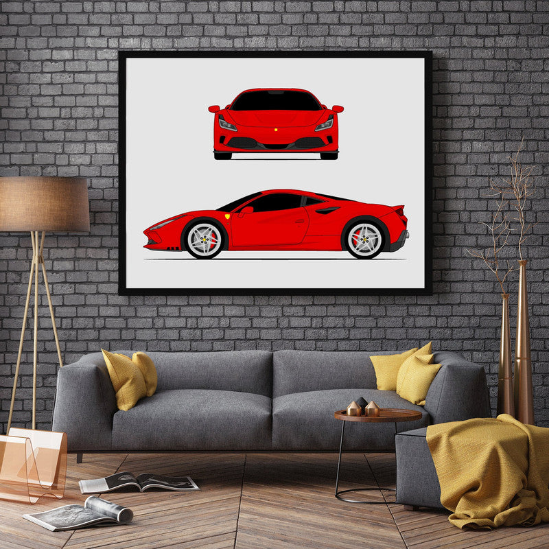 Ferrari F8 Tributo (2019-Present) (Front and Side) Poster