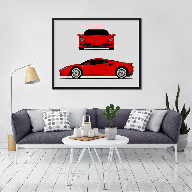 Ferrari F8 Tributo (2019-Present) (Front and Side) Poster