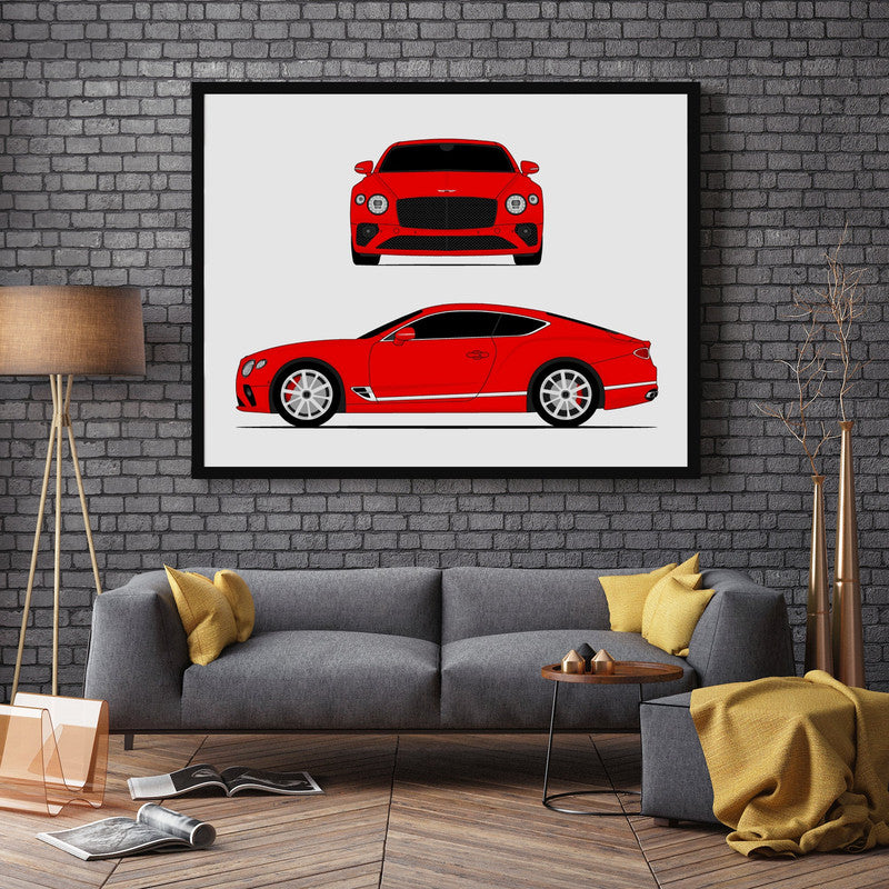 Bentley Continental GT (2018-Present) Gen 3 (Front and Side) Poster