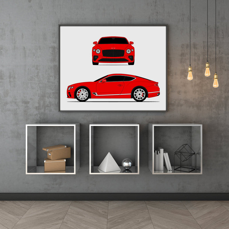 Bentley Continental GT (2018-Present) Gen 3 (Front and Side) Poster