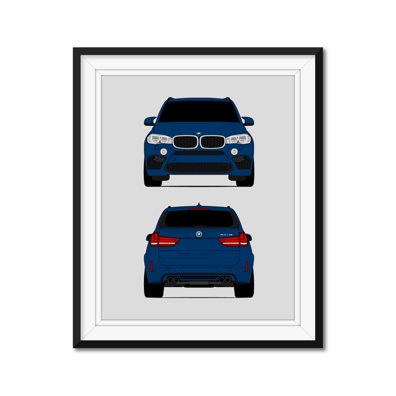BMW X5M (2014-2018) (Front and Rear) F85 F86 Poster