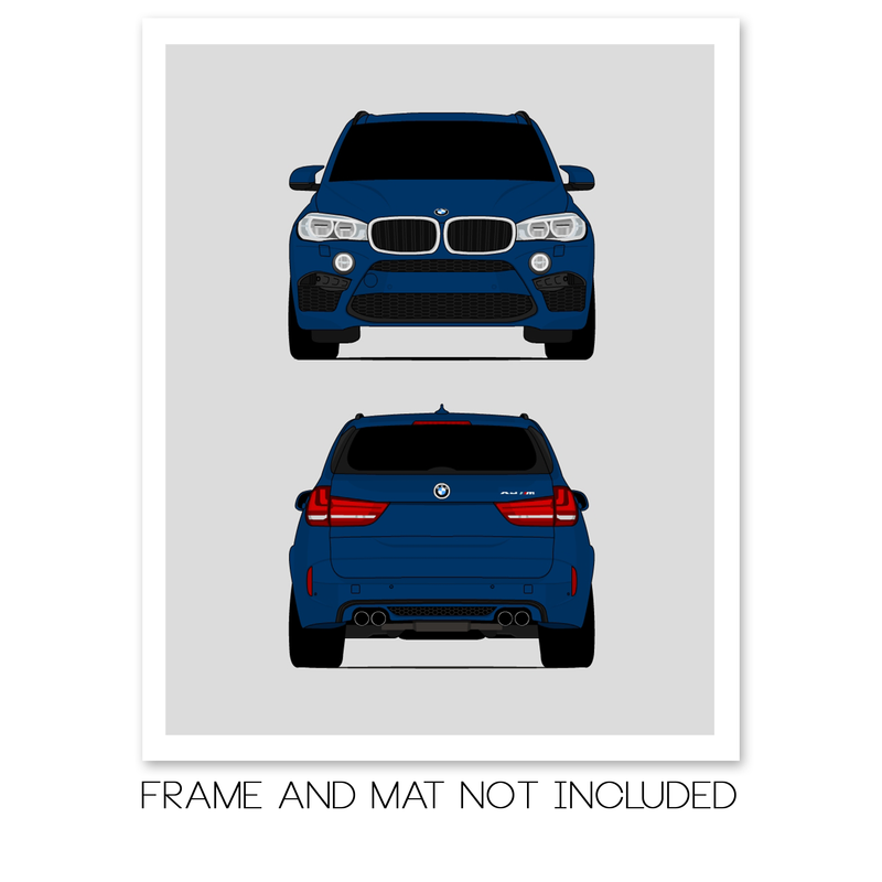 BMW X5M (2014-2018) (Front and Rear) F85 F86 Poster