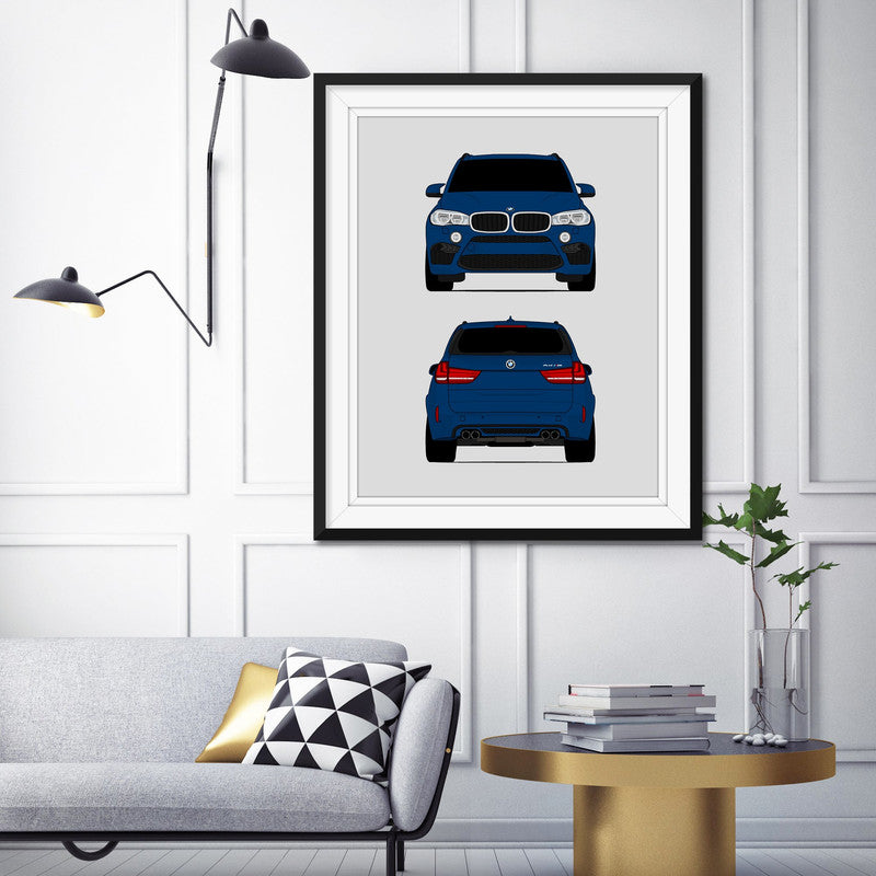 BMW X5M (2014-2018) (Front and Rear) F85 F86 Poster