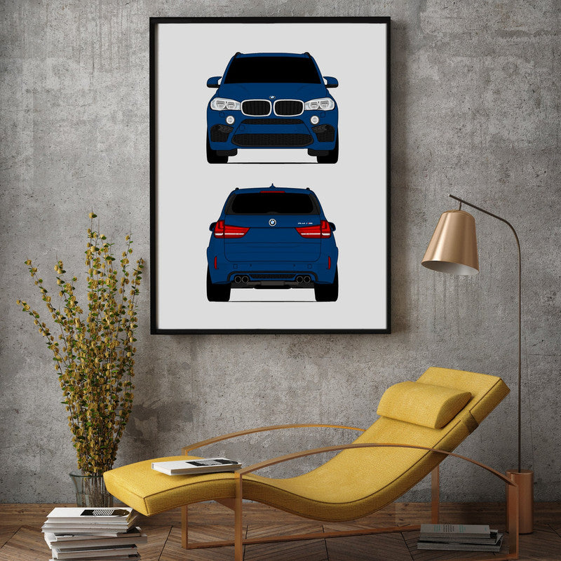 BMW X5M (2014-2018) (Front and Rear) F85 F86 Poster