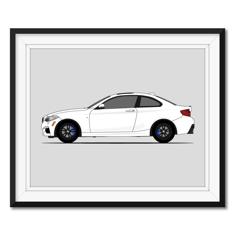 BMW M240i (2018-2021) (Side Profile) Poster