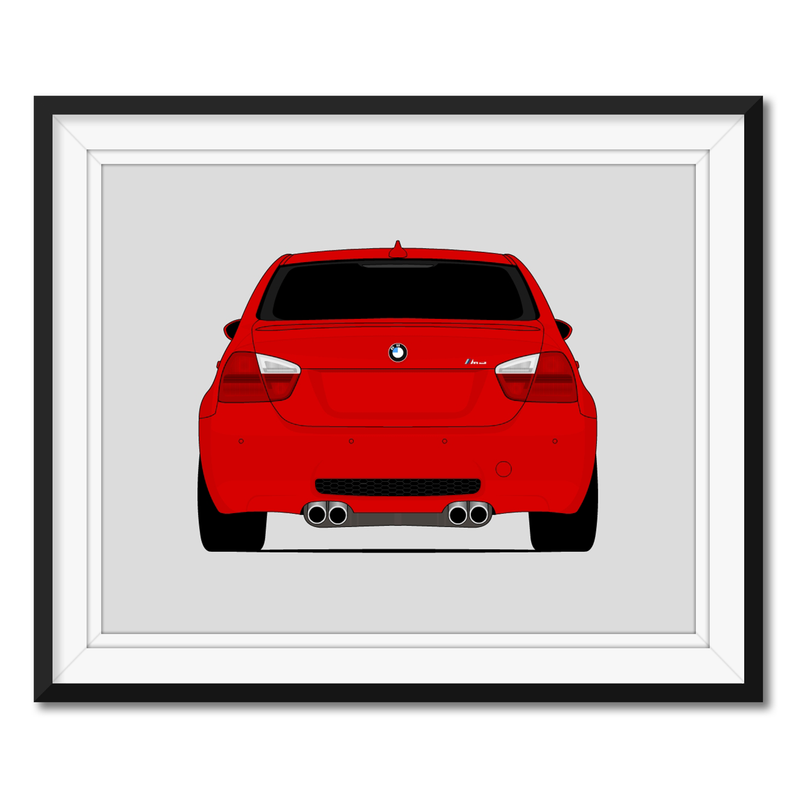 BMW M3 E90 Sedan (2007-2008)(Rear) Poster