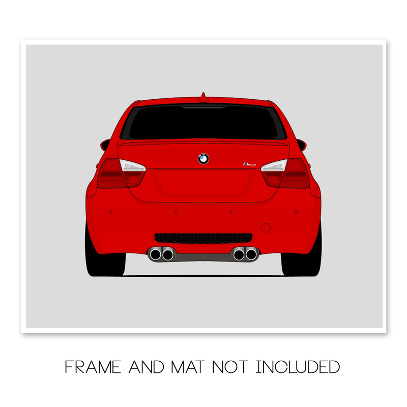 BMW M3 E90 Sedan (2007-2008)(Rear) Poster