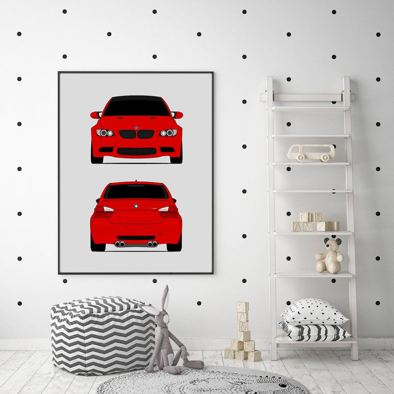 BMW M3 E90 Sedan (2007-2008) (Front and Rear) Poster