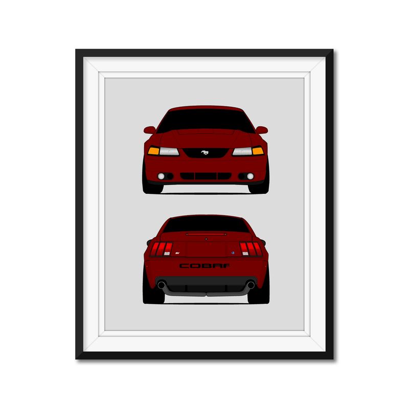 Ford Mustang SVT Cobra Terminator (2003-2004) SN95 (Front and Rear) Poster