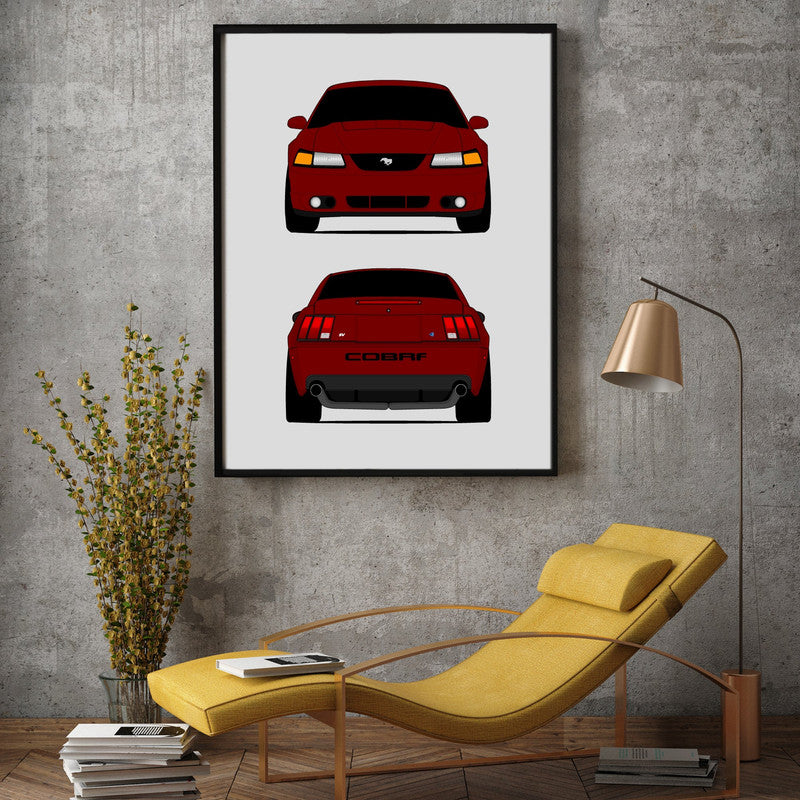 Ford Mustang SVT Cobra Terminator (2003-2004) SN95 (Front and Rear) Poster