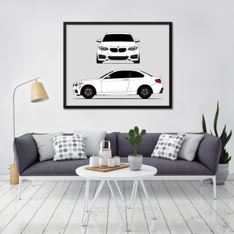 BMW M240i F22 (2018-2021) (Front and Side) Poster