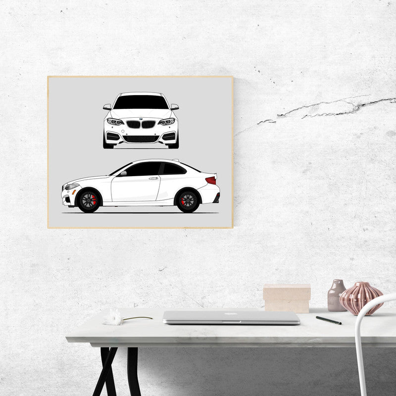 BMW M240i F22 (2018-2021) (Front and Side) Poster