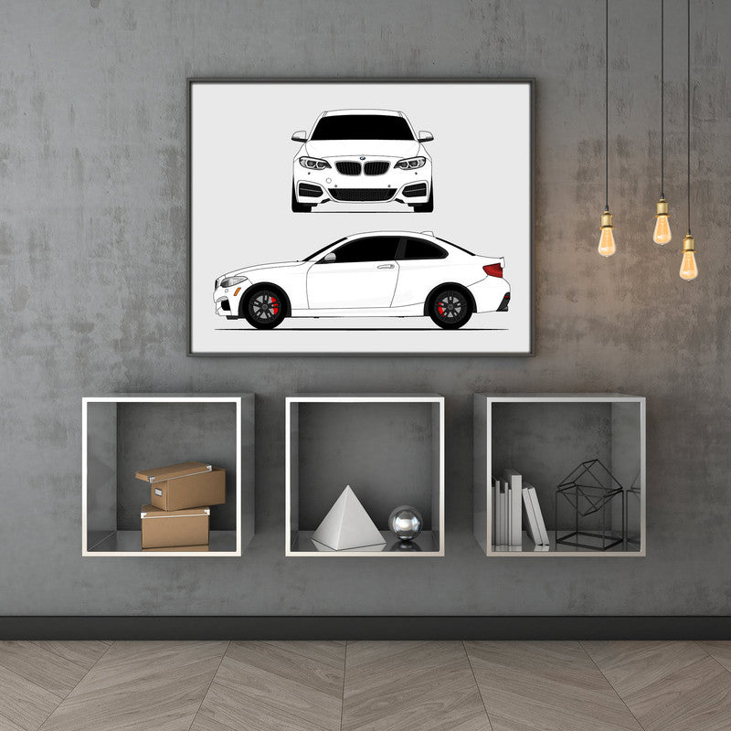 BMW M240i F22 (2018-2021) (Front and Side) Poster