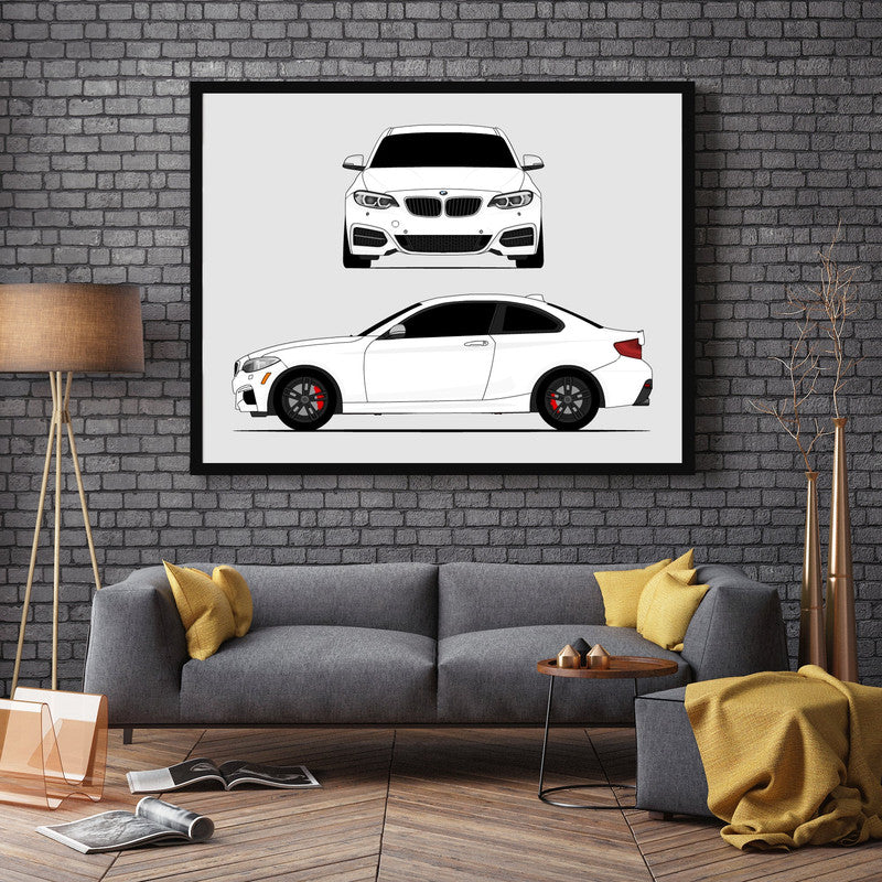 BMW M240i F22 (2018-2021) (Front and Side) Poster
