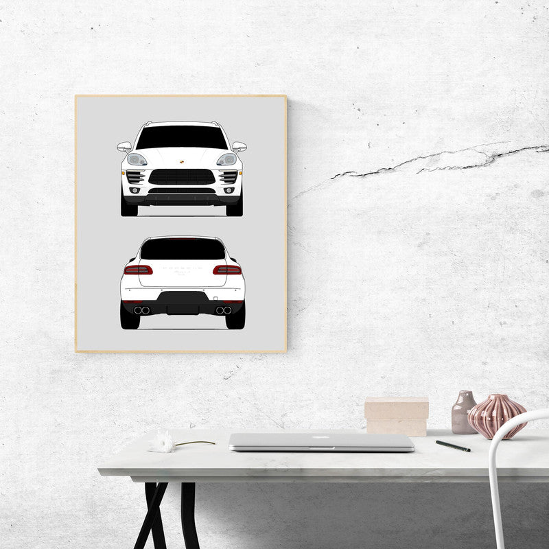 Porsche Macan Turbo S (2014-2018) (Front and Rear) Poster