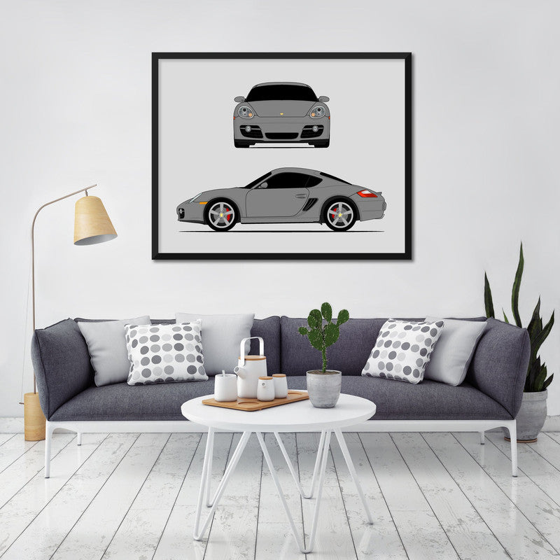 Porsche Cayman S 987 (2005-2008) (Front and Side) Poster