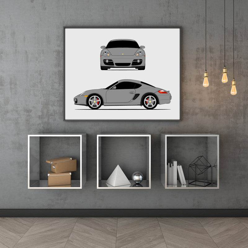 Porsche Cayman S 987 (2005-2008) (Front and Side) Poster