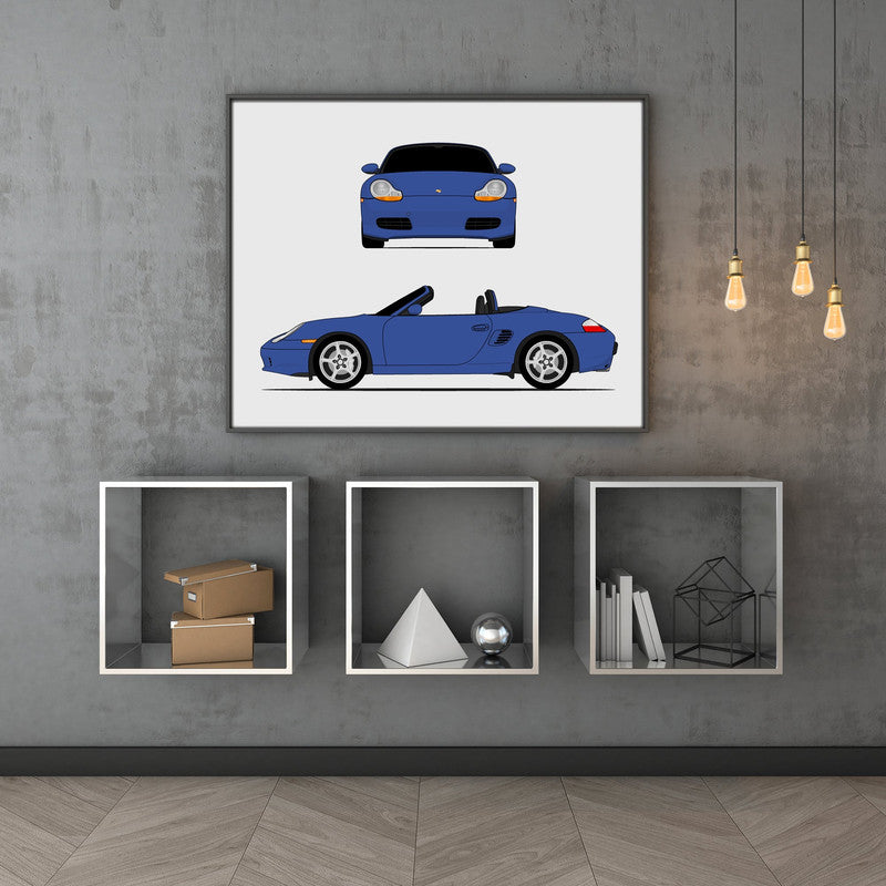Porsche Boxster 986 (1996-2001) (Front and Side) Poster