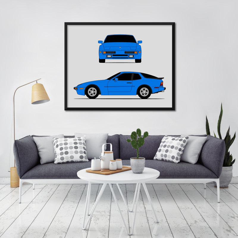 Porsche 944 (1983-1985) (Front and Side) Poster