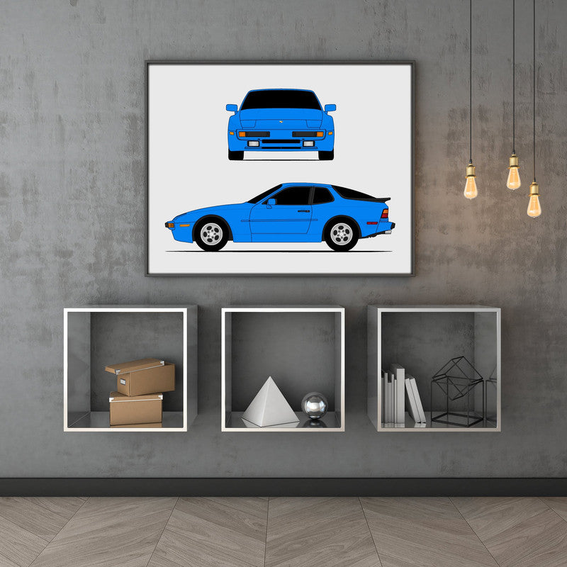 Porsche 944 (1983-1985) (Front and Side) Poster